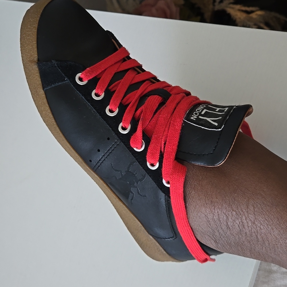 Fly London Berg823fly Black Sneakers with Red Laces Size 40 - Picture 12 of 12